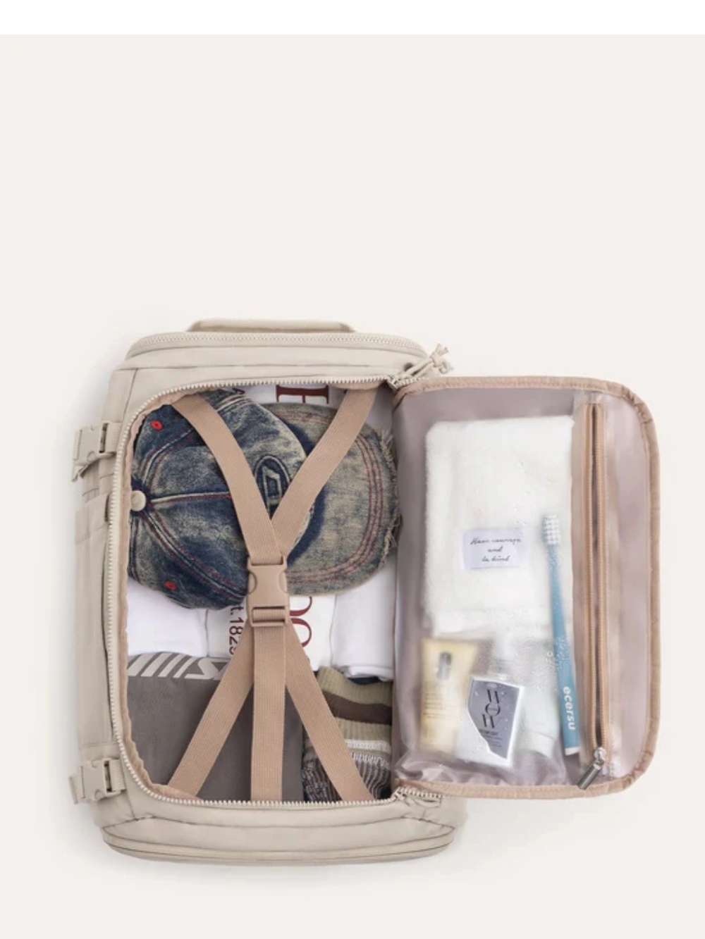 Bag Smart Men's And Women Convertible Travel Backpack in Light Beige - Picture 6 of 13